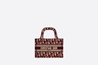 Burgundy Oblique Embroidery Mini Book Tote - Women’s Leather Bag