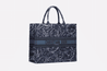 Blue Dior Roses Embroidery Large Book Tote - Leather Women's Handbag - Bagsfits