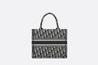 Blue Dior Oblique Embroidery Small Book Tote Bag - Leather Women's Handbag - Bagsfits