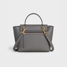 Grey Micro Belt Bag In Grained Calfskin - Leather Women's Handbag - Bagsfits