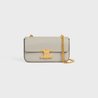 Pale Grey Chain Shoulder Bag Triomphe In Shiny Calfskin - Leather Women's Handbag - Bagsfits