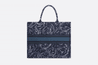 Blue Dior Roses Embroidery Large Book Tote - Leather Women's Handbag - Bagsfits