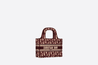Burgundy Oblique Embroidery Mini Book Tote - Women’s Leather Bag