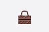 Burgundy Oblique Embroidery Mini Book Tote - Women’s Leather Bag