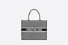 Black and White Houndstooth Embroidery Small Book Tote - Women’s Leather Bag