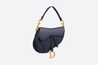 Indigo Blue Grained Calfskin Saddle Bag - Women’s Leather Bag