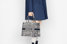 Blue Toile de Jouy Embroidery Small Book Tote - Women’s Leather Bag