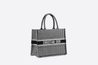 Black and White Houndstooth Embroidery Small Book Tote - Women’s Leather Bag