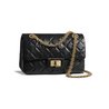 Black Aged Calfskin Mini 2.55 Handbag - Leather's Women Shoulder Bag