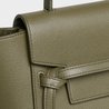 Army Green Nano Belt Bag In Grained Calfskin - Leather Women's Handbag - Bagsfits