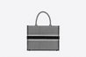 Black and White Houndstooth Embroidery Small Book Tote - Women’s Leather Bag