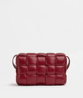 Dark Red Padded Cassette Leather Bag - Leather Women's Handbag - Bagsfits
