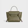 Army Green Nano Belt Bag In Grained Calfskin - Leather Women's Handbag - Bagsfits
