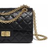 Black Aged Calfskin Mini 2.55 Handbag - Leather's Women Shoulder Bag