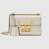 White Leather Padlock Bee Star Small Shoulder Bag - Leather Women's Handbag