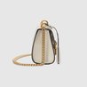 White Leather Padlock Bee Star Small Shoulder Bag - Leather Women's Handbag