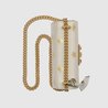 White Leather Padlock Bee Star Small Shoulder Bag - Leather Women's Handbag