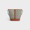 Khaki Small Bucket In Textile With Triomphe Embroidery - Leather Women's Handbag - Bagsfits