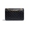 Large 2.55 Handbag - Leather's Women Shoulder Bag - Black & Gold-tone Metal