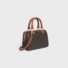 Tan Small Boston In Triomphe Canvas And Calfskin - Leather Women's Handbag - Bagsfits