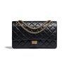 Large 2.55 Handbag - Leather's Women Shoulder Bag - Black & Gold-tone Metal