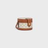 White Medium Tambour Bag In Triomphe Canvas And Calfskin - Leather Women's Handbag - Bagsfits