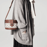 White Medium Tambour Bag In Triomphe Canvas And Calfskin - Leather Women's Handbag - Bagsfits