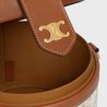 White Medium Tambour Bag In Triomphe Canvas And Calfskin - Leather Women's Handbag - Bagsfits