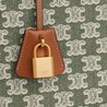 Khaki Horizontal Cabas In Textile With Triomphe Embroidery - Leather Women's Handbag - Bagsfits
