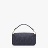 Baguette Canvas Bag - Leather Women's Handbag - Bagsfits