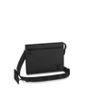 Black Messenger Voyage Aerogram Leather Bag - Leather Men's Handbag - Bagsfits