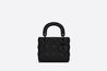 Black Ultramatte Cannage Calfskin Mini Lady Bag - Leather Women's Handbag - Bagsfits