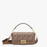 Baguette Canvas Bag - Leather Women's Handbag - Bagsfits