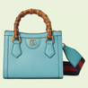 Light Blue Diana Mini Tote Bag - Leather Women's Handbag - Bagsfits