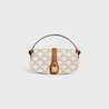 White Clutch On Strap In Triomphe Canvas And Calfskin - Leather Women's Handbag - Bagsfits