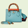 Light Blue Diana Mini Tote Bag - Leather Women's Handbag - Bagsfits