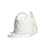White Calfskin Mini Drawstring Bag - Leather's Women Shoulder Bag