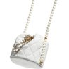 White Calfskin Mini Drawstring Bag - Leather's Women Shoulder Bag