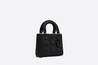 Black Ultramatte Cannage Calfskin Mini Lady Bag - Leather Women's Handbag - Bagsfits
