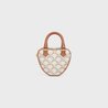 White Medium Celine Heart In Triomphe Canvas And Calfskin - Leather Women's Handbag - Bagsfits