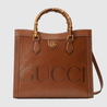 Brown Diana Small Top Handle Bag - Leather Women's Handbag - Bagsfits