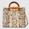 Natural Diana Small Python Tote Bag - Leather Women's Handbag - Bagsfits