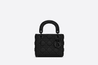 Black Ultramatte Cannage Calfskin Mini Lady Bag - Leather Women's Handbag - Bagsfits
