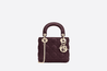 Amaranth Cannage Lambskin Mini Lady Bag - Leather Women's Handbag - Bagsfits