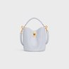 Light Grey Teen Bucket 16 In Smooth Calfskin - Leather Women's Handbag - Bagsfits