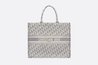 Gray Oblique Embroidery Book Tote - Women’s Leather Bag