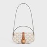White Clutch On Strap In Triomphe Canvas And Calfskin - Leather Women's Handbag - Bagsfits