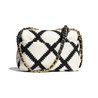 Calfskin Black & White Chnl 19 Handbag - Leather's Women Shoulder Bag