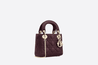 Amaranth Cannage Lambskin Mini Lady Bag - Leather Women's Handbag - Bagsfits