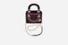Amaranth Cannage Lambskin Mini Lady Bag - Leather Women's Handbag - Bagsfits